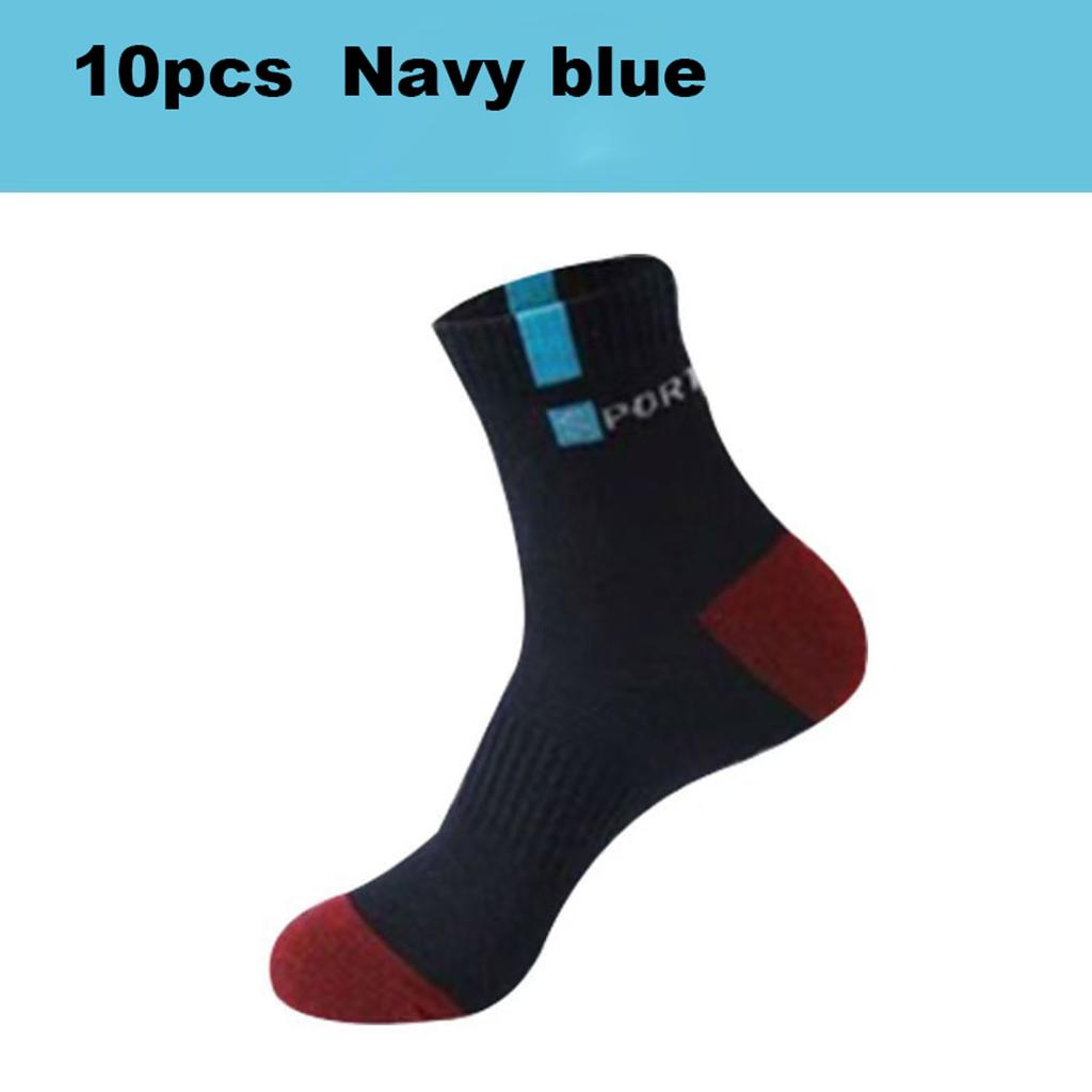 5 Pairs Socks For Men Sport Breathable Soft Letter Fashion Sneakers High Elastic Middle Tube Stocking Towel Sox Summer Running