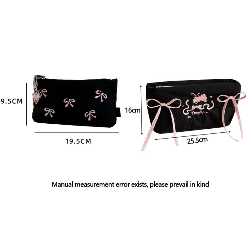 1pc Bow Pencil Case Large Capacity Pencil Organizer Makeup Bag Stationery Storage Box School Supplies Multiple Colors