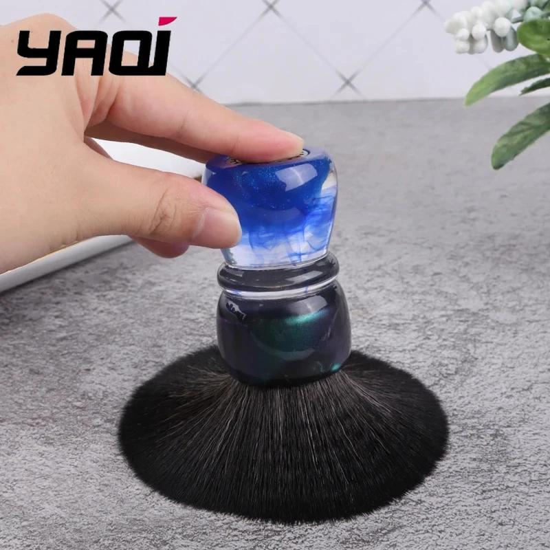 YAQI OCEAN 28mm Men's Wet Shaving Brush Synthetic Hair Resin Handle for Facial Hair Trimming