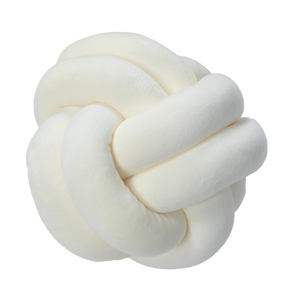 Nordic Style Plush Cushion With Knotted Spun Polyester Cover For Home Decor