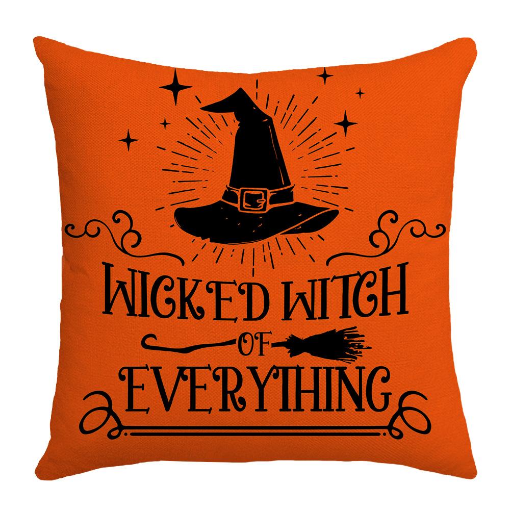 New Halloween Series Pillows Ghost Witch Linen Material Halloween Sofa Bedroom Decoration