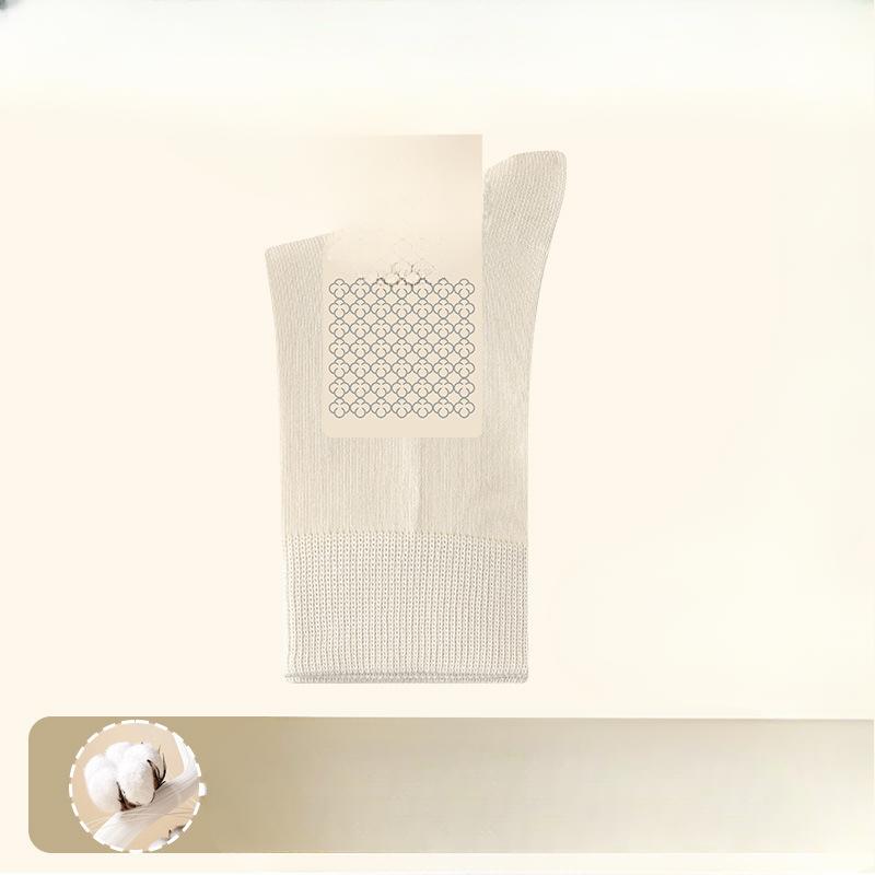 Ladies Spring and Autumn New Anti Bacterial Deodorant Sweat Absorber Pure Cotton Boneless Socks