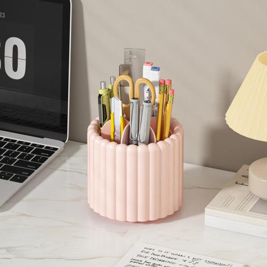 Storage Box Rotation Design Organizer with Compartmentalized Ordered Storage Holder for Office Dormitory Bathroom