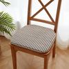 Solid Wood Dining Chair Cushion - Horseshoe Shaped Printed Cotton Linen