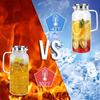 68 Oz Glass Pitcher, BOQO 2 Liter Glass Carafe for Fridge, Glass Water Jug for Hot/Cold Beverages,Iced Tea Pitcher, Large Clear Glass Water Pitcher