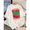 Handpicked Cherries Always Fresh Print T-Shirt Women's Casual Cotton Round-Neck T-Shirt Summer Loose-Fit Clothing