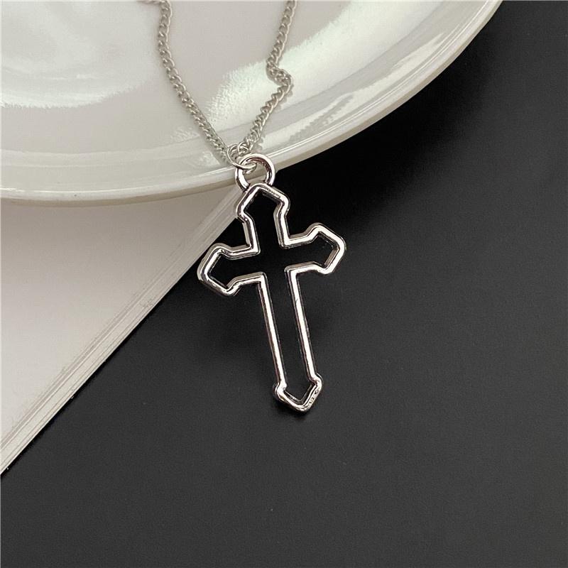 Панкл Большой Крест Подвеска Ожерелья для Женщин Мужчин Готический Неправильный Крест Ключица Цепочка Ожерелья Эстетичные Украшения