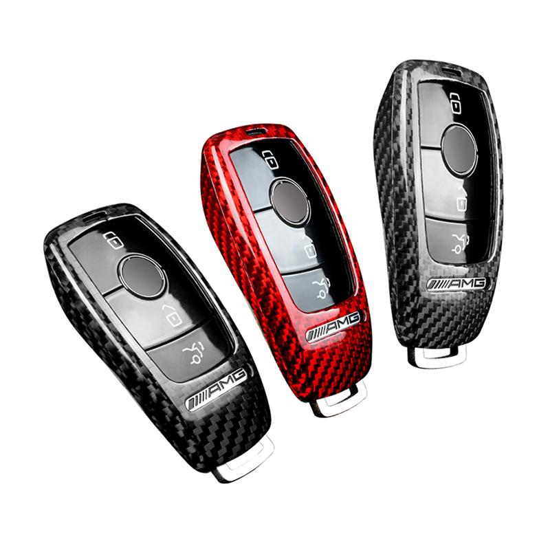 Carbon Fiber Key Cover Case Shell for Mercedes-Benz AMG A220 CLS Class E-Class E63S GLE 350 4Matic S-Class Remote Accessories