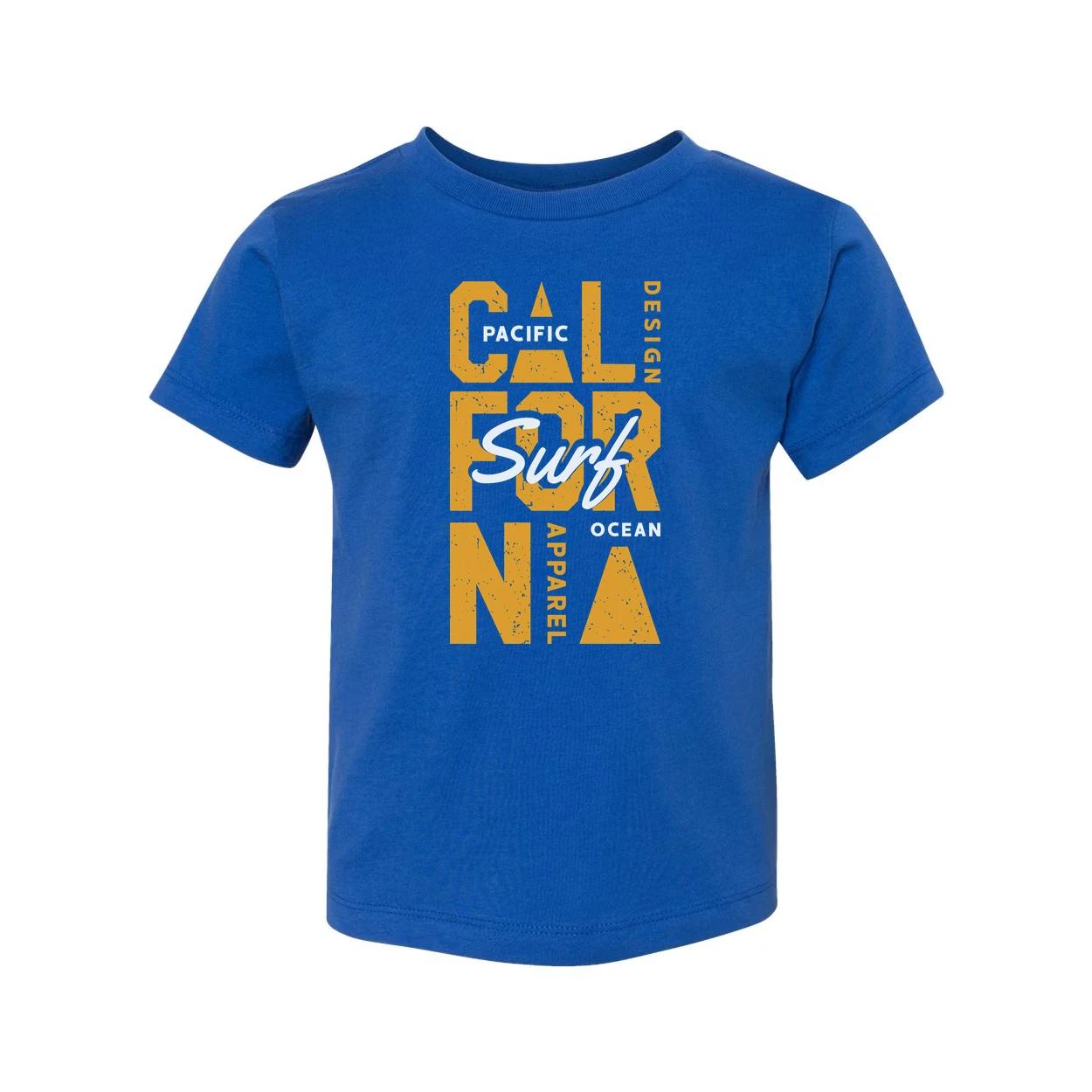 Унисекс графическая футболка California Surf Design Pacific Apparel Цвет: Океанский Желтый 4XL