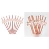 12pcs Rose Golden Paper Straws Team Bride Drinking Straw for Wedding Party Supplies Bridal Baby Shower Birthday Decor