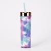 Tie-Dye Straw Cup 24Oz Double-Layer Plastic Water Cup Can Be Customized Creative Paper Card Diy
