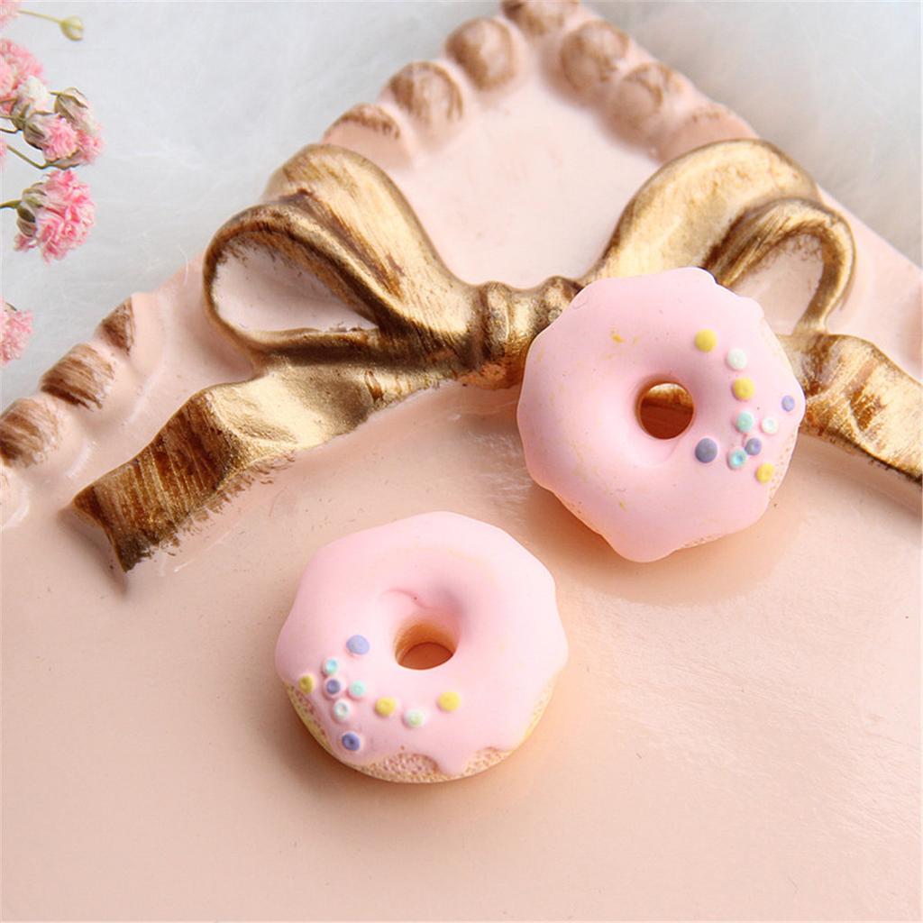 CH10 5Pcs Cartoon Polychrome Mini Donut Beads Jewelry Bulk Beads Make Bracelets DIY Pacifier Chain Jewelry Material Accessories