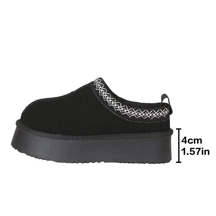 

Женские зимние сапоги с мехом, 2025 зима, новые, универсальные, на толстой подошве, с увеличением роста, теплые короткие сапоги, бархатные хлопковые туфли, универсальные 43 чёрный