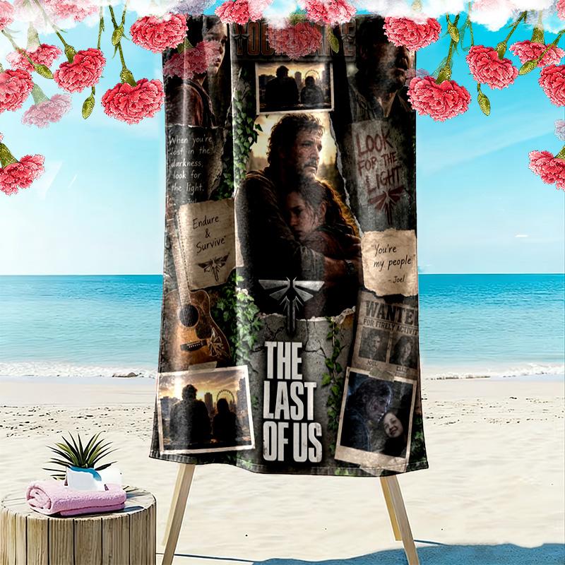 Name Custom The Last Of Us Print Beach Towel, Large Soft Quick Dry Towel for Beach Camping Swimming