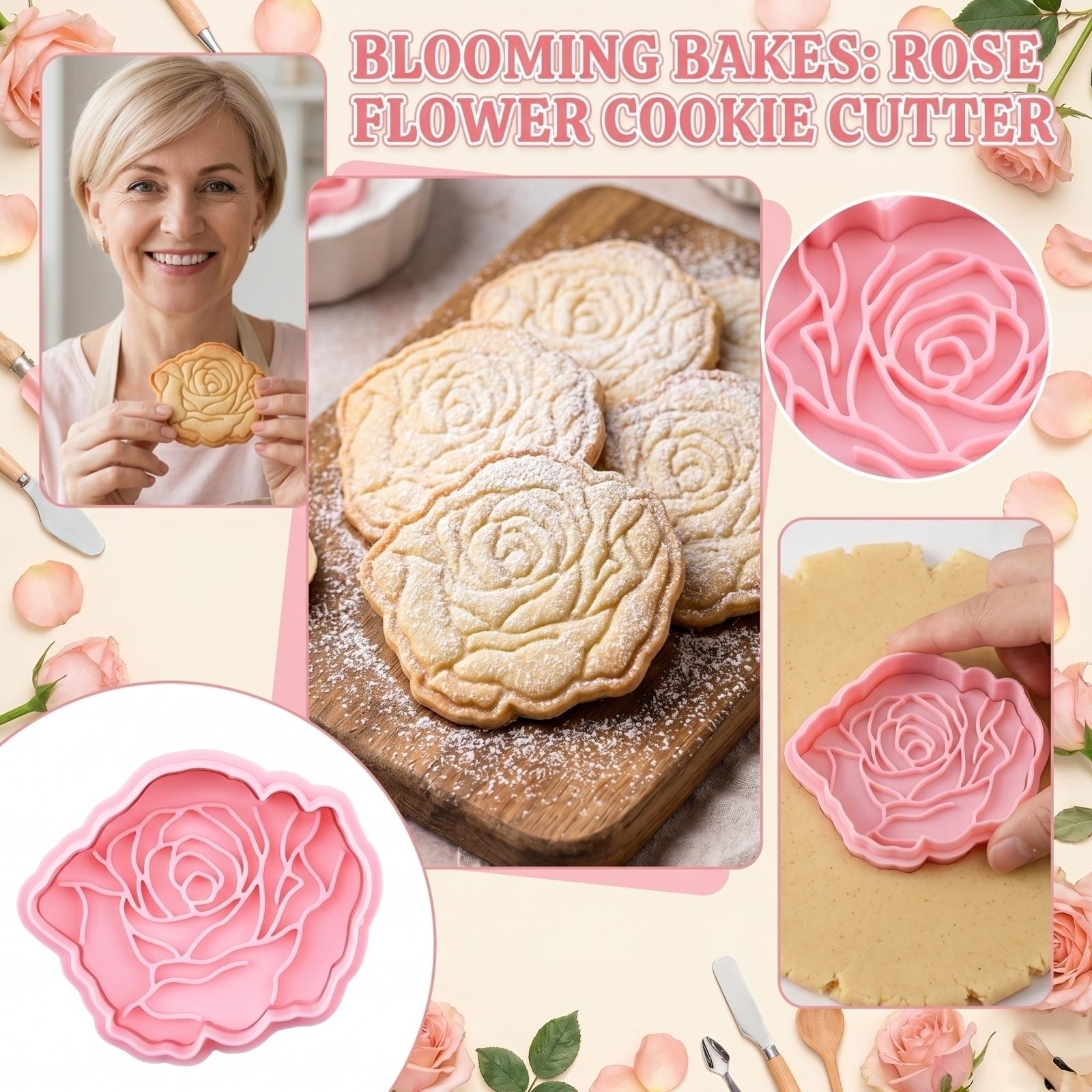 

Flower Shaped Cookie Cutter Set with Detailed Petal Design for Baking and Crafting Use Durable Plastic Material One Size