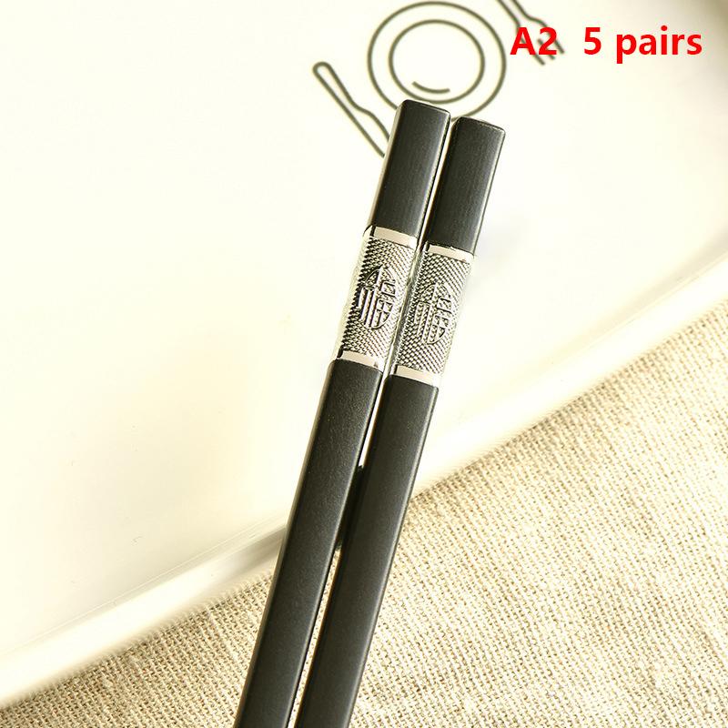 

5 пар китайских палочек для еды, столовая посуда, палочки для еды, сплав, кейтеринговая утварь, палочки для суши, нескользящие бытовые кухонные принадлежности