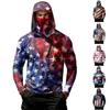 Top Casual de Manga Larga con Capucha para Hombre con Estampado de Bandera del Día de la Independencia Ligero Pulóver para Actividades al Aire Libre