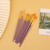 10-Piece Pearlescent Plastic Handle Oil Paint Brush Set for Watercolor and Fine Art