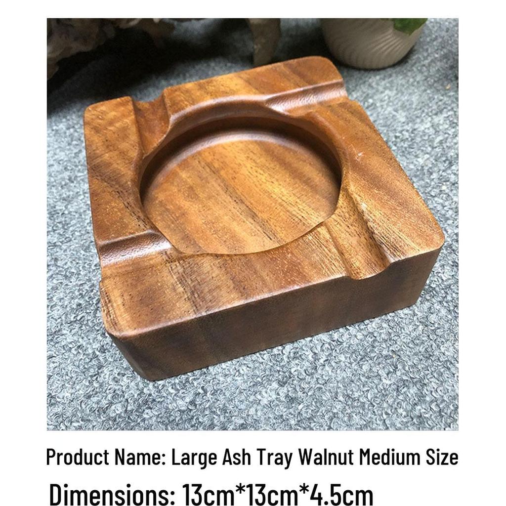 Luxury Wooden Walnut Ashtray with Storage - Ideal for Living Room & Hotel