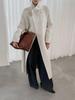 Korean Stand Collar Cashmere Double-Sided Overcoat - Women's Long Over-Knee Single-Breasted Wool Blend Coat