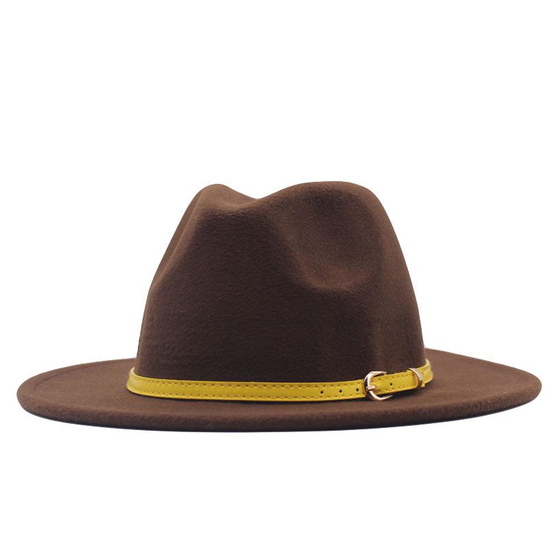 Women's Wool Fedora Hat with Flat Brim - Autumn/Winter Accessory in Solid Black Jazz Style