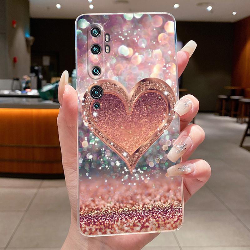 Phone Case For Xiaomi Mi cc9 Pro/Mi Note 10/Mi Note 10 Pro Butterfly Bow Protective Casing Transparent Soft Silicone TPU Cover