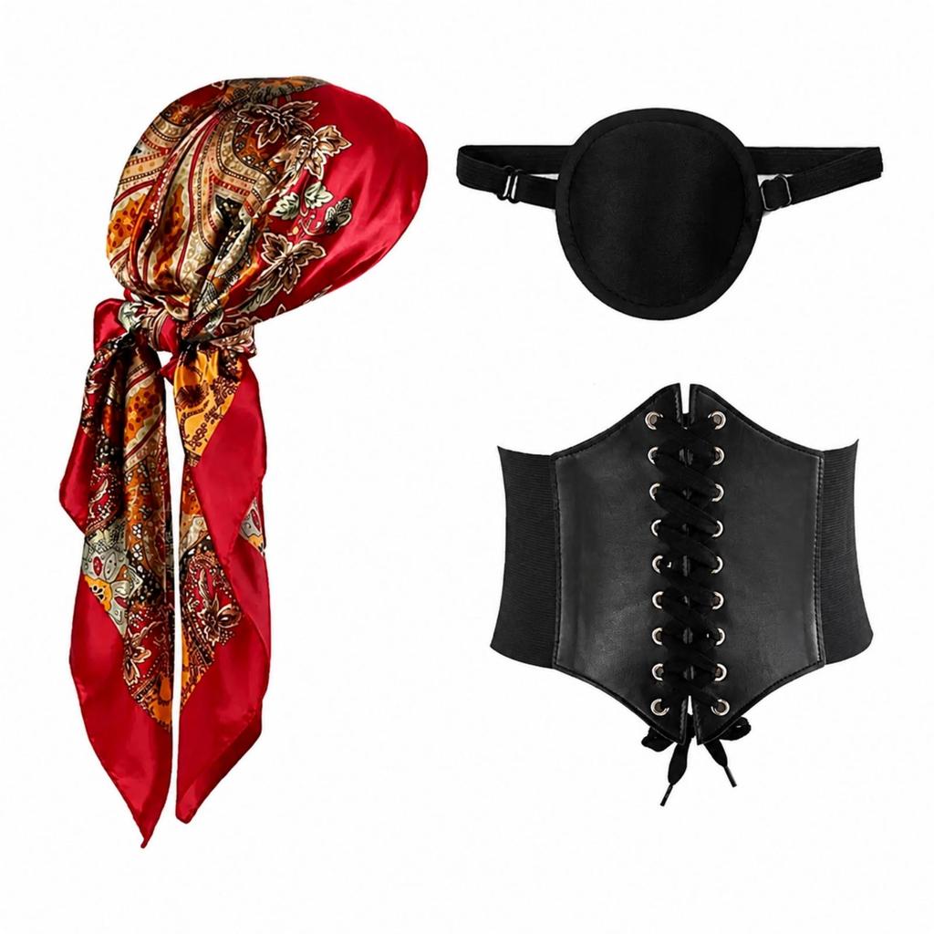 Pirate Costume Accessory Set Realistic Accessories Easy-to-Wear