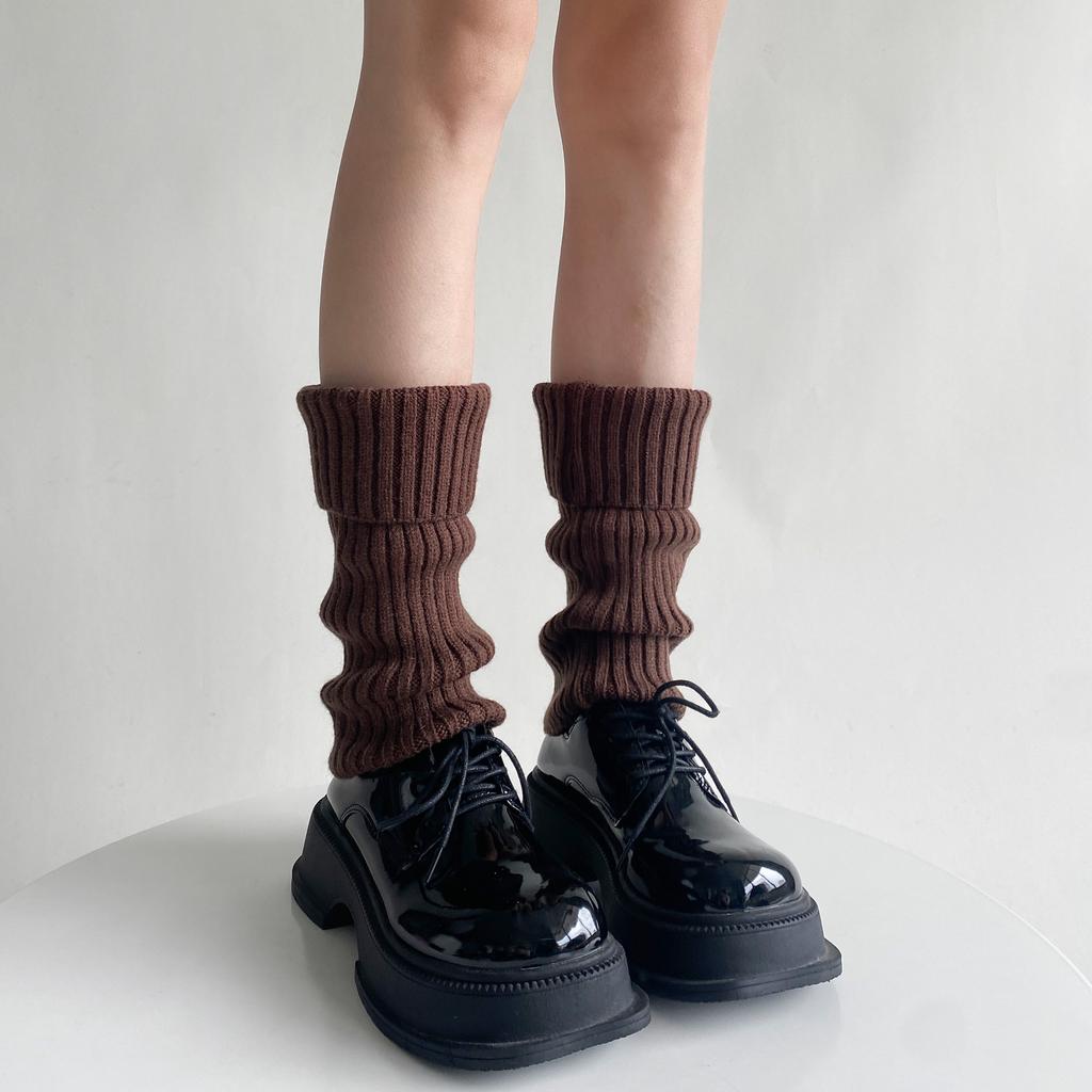 Socks cover women's y2k wear leg cover women's pile socks jk spice girl boot cover knitted medium tube calf socks spring and autumn