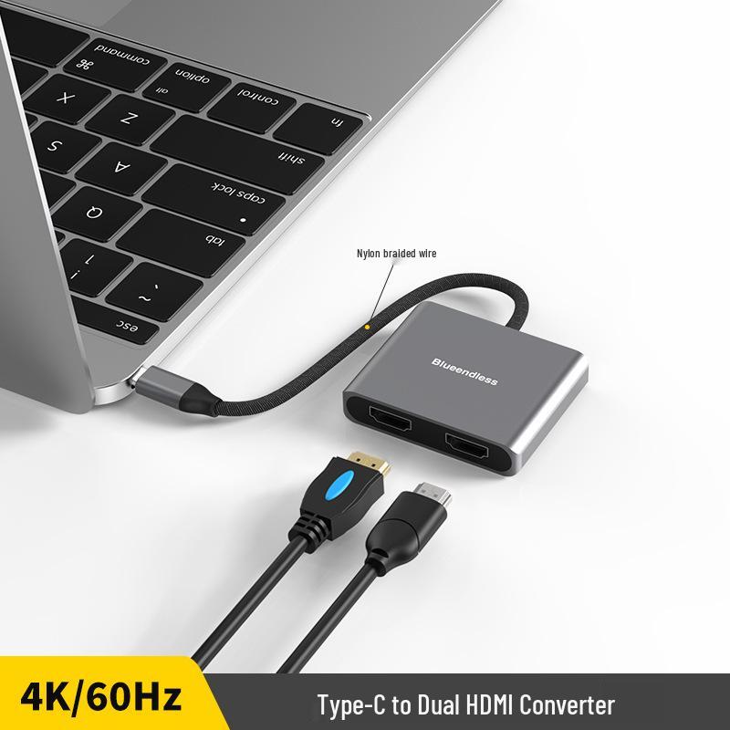 Док-станция-адаптер Type-C на два порта HDMI 4K