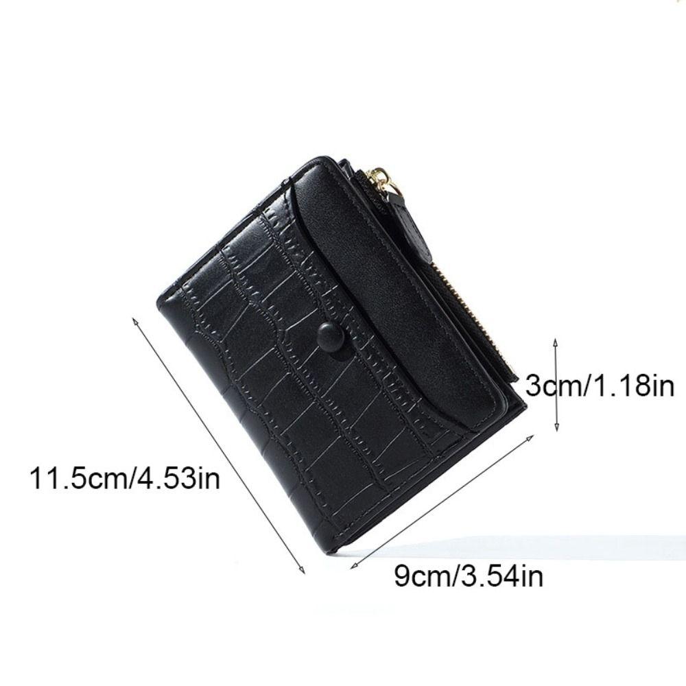 Waterproof Crocodile Pattern Wallet Short Multiple Card Holder PU Leather Coin Purse  School