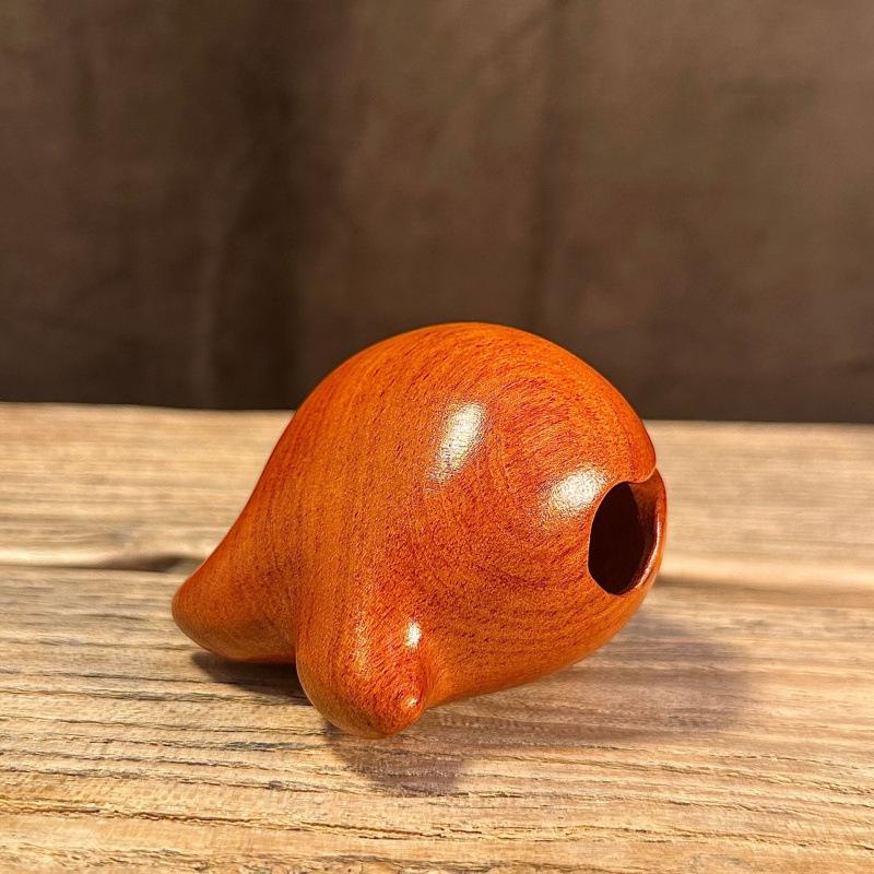 Karin Wood Carved Lucky Orange Fish: Decorative Wishful Ornament for Relaxation and Prosperity