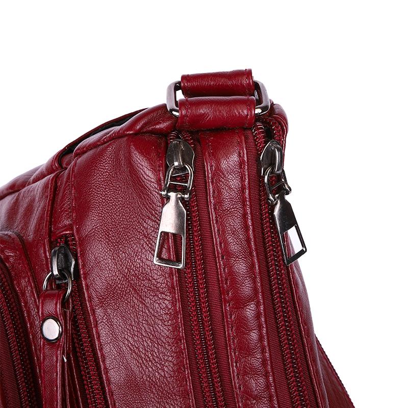 Weiche Leder Mehrfachfach Mehrfach-Taschen Schultertasche Damen Umhängetasche Muttertasche