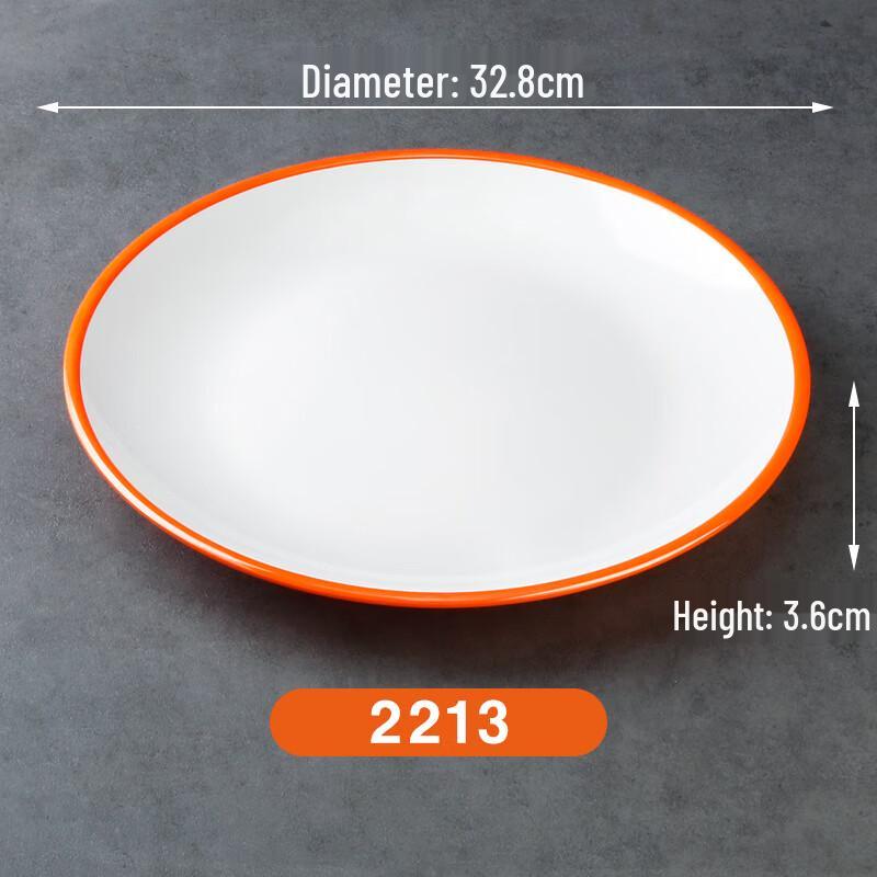 Orange & White Melamine Round Dinner Plates, 10-Pack