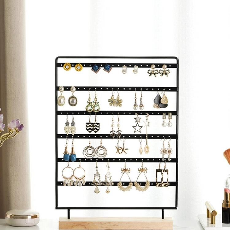 6-Tiers Earring Holder for Hanging Earrings Ear Studs with Wood Base Women Girls