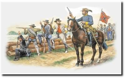 Platts Italeri Historická figura Americká občanská válka Konfederační pěchota Plastikový model IT6014 1/72 (osoba)
