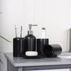 Bathroom Accessory  Black with Toothbrush Holder Toothbrush Cup Tumbler Soap Dispenser Soap Dish and Tray