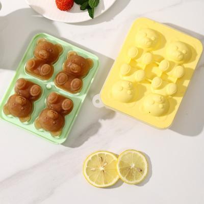 1PC Moda Carino Orso Utensile da Cucina Quattro Griglie Griglia Ghiaccio Stampo in Silicone Stampo Cubetti di Ghiaccio