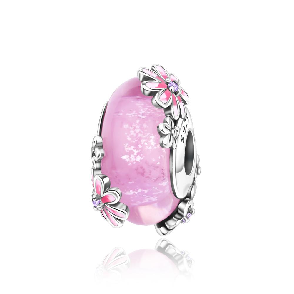 

Подлинный стерлинговый медный шарм-подвеска из муранского цветного стекла Перо 925 пробы, подходит для браслета Moment, изящные циркониевые подарки для девочек