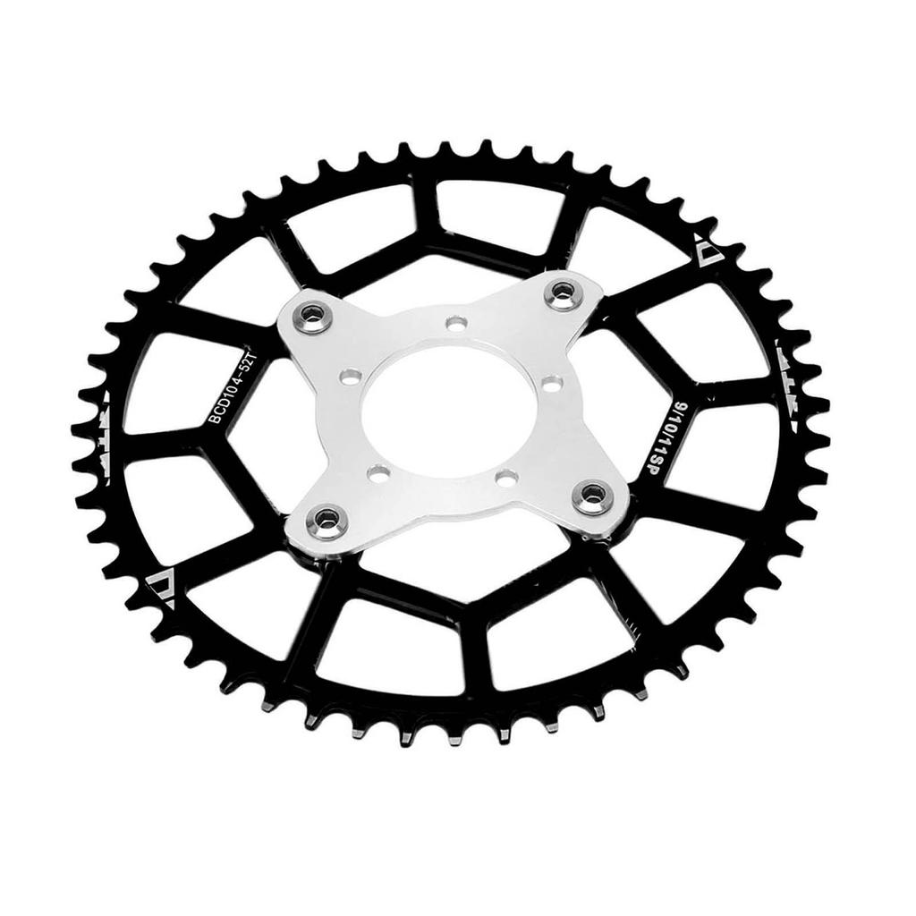 52T 104BCD Sprocket Spider Adapter Aluminium Alloy High Hardness Drive Chainring for Bafang Mid Motor BBS01 BBS02 Black