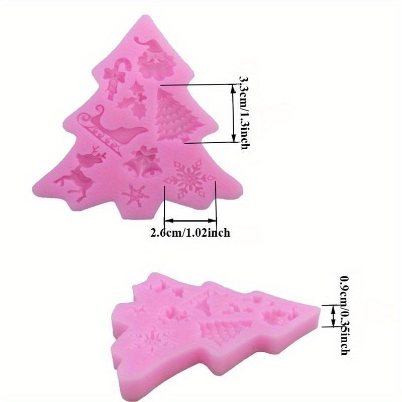 Acuan Menghias Kek, Reka Bentuk Pokok Krismas dan Santa Claus, Acuan Silikon, untuk Hiasan Fondant, Aksesori Pembakar DIY, 1PCS