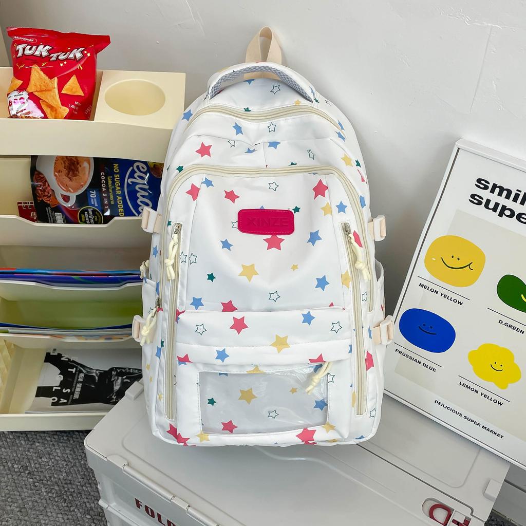 Schoolbag Campus School Bag Female Junior High School Student Cute Versatile Travel Backpack Large Capacity Leisure High School Student Backpack