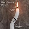 4 Pack Cute Ghost Taper Candles Halloween Tables Twisted Candle Halloween Ghost Candles for Living Room Table Shelf Kitchen