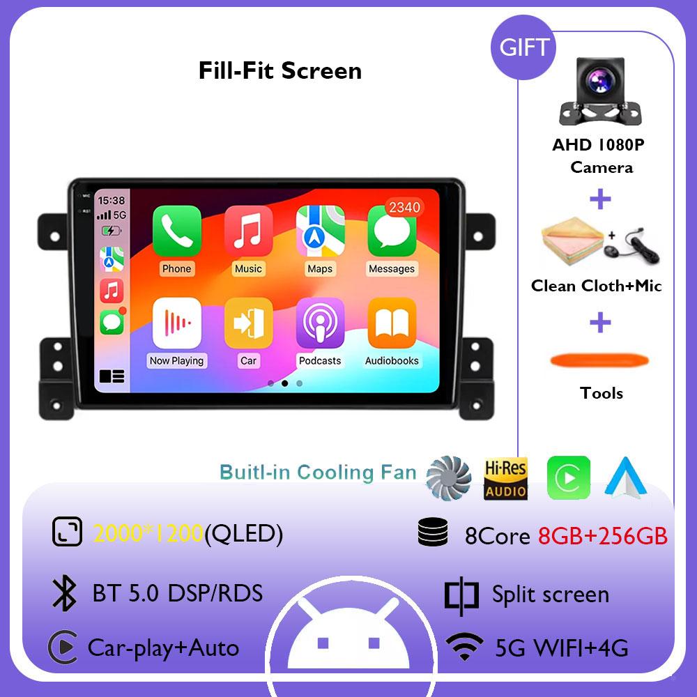 Android 14 For Suzuki Grand Vitara 2005-2015 4G+WiFi Car Radio Multimedia Video Player Stereo Navigation GPS Carplay 360 Camera