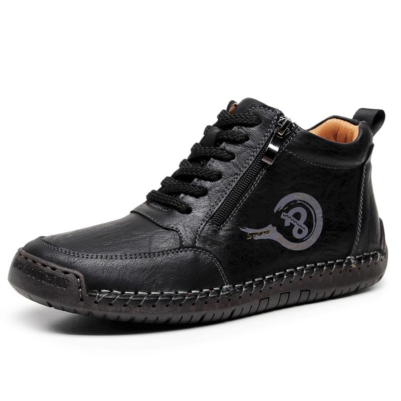Men's Plus Size Handmade Casual Shoes Four Seasons Breathable Non-slip Outdoor Walking Shoes Fashion Youth Joker City Flat Boots