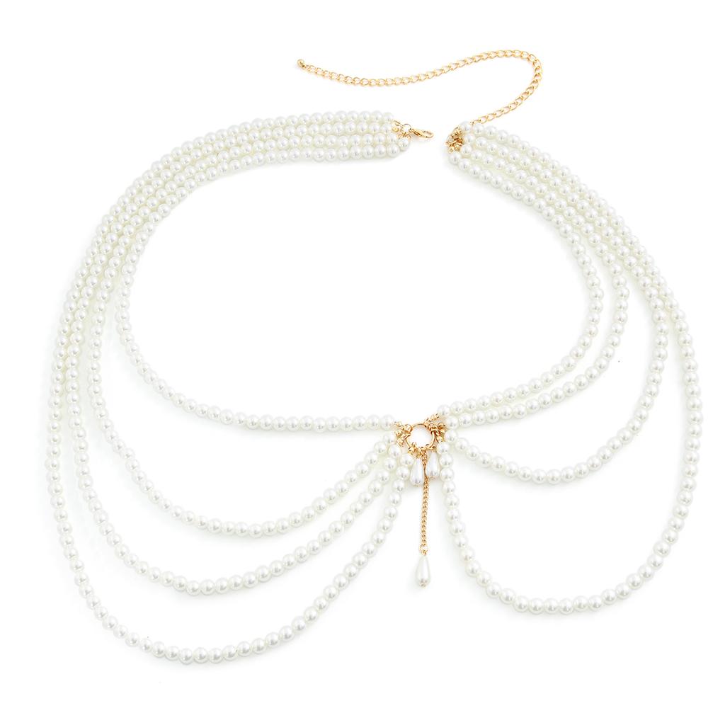 Ingemark Luxury Imitation Pearl Waist Belly Belt Chain for Women Summer Bikinis 2026 Hip Hop Jeans Dress Waistband Body Jewelry