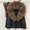 Removable Oversized Fox Fur Collar Women's Short Down Jacket Women's Winter New Hooded Waist and Thin Fur Jacket