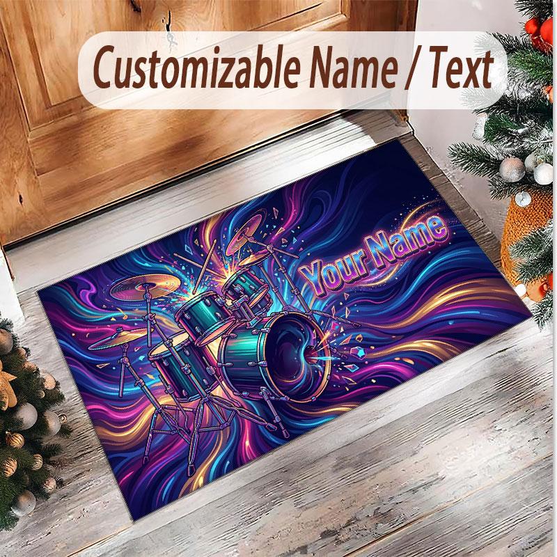 Other Similar Designs Theme Soft Crystal Velvet Rug Custom Name & Text Print Non Slip Floor Rug for Bedroom Living Room