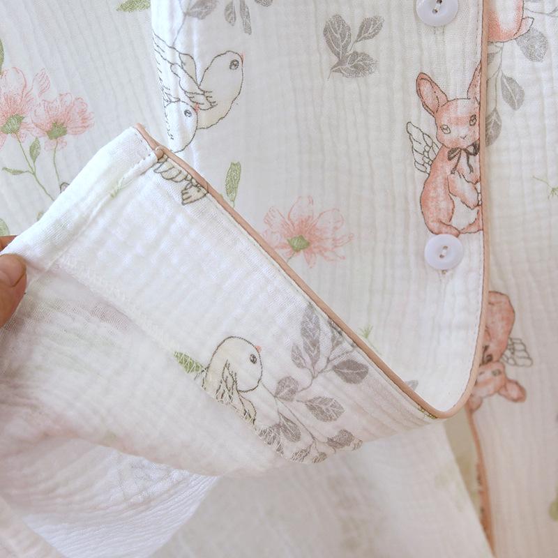 Pure Cotton Maternity Two-Piece Set: Bra-Free Crepe Skirt and Pants for Spring & Autumn - Perfect for Nursing and Delivery Room Wear