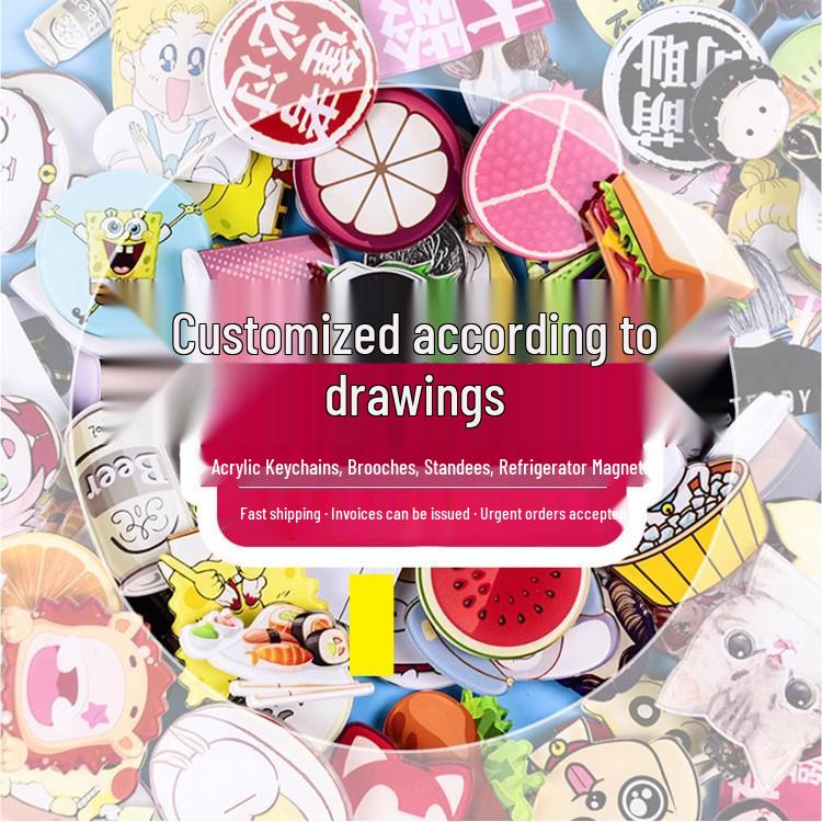 Custom Double-Sided Acrylic Keychain: Cartoon Couple Photos & Personalized Text Acrylic Stand Customization