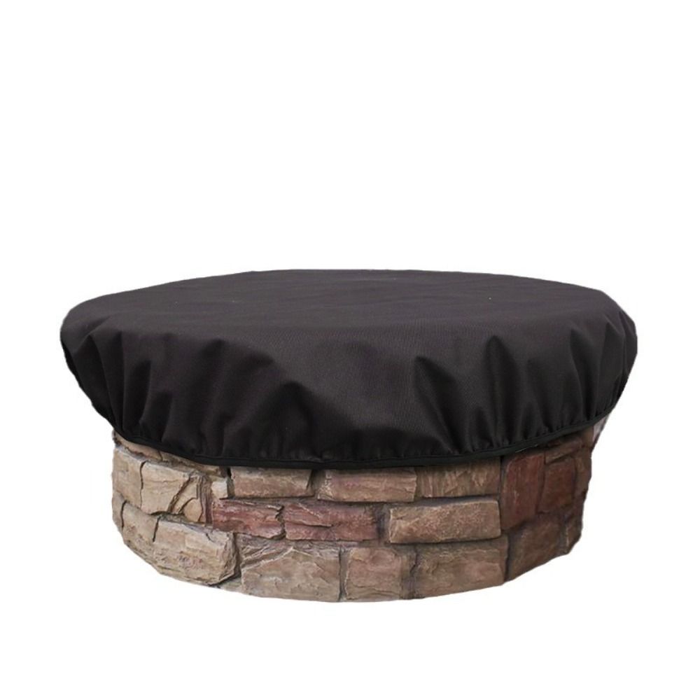 Weather Resistant Firepit Cover Waterproof Outdoor Fireplace Cover  Built-in Stone Firepits